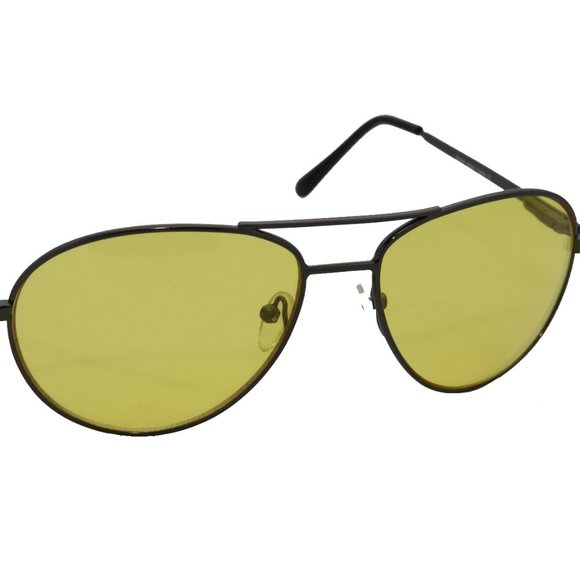NWT Sports Aviator Night Driving shooting Yellow polycarbonate sunglasses - Picture 3 of 4